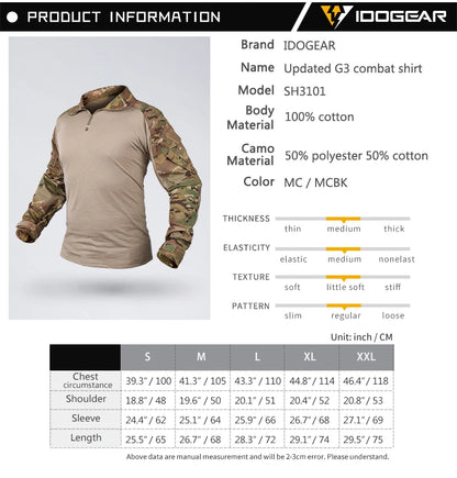 IDOGEAR G3 shirt hunting clothes Combat Gen3 Shirt Tactical  3101