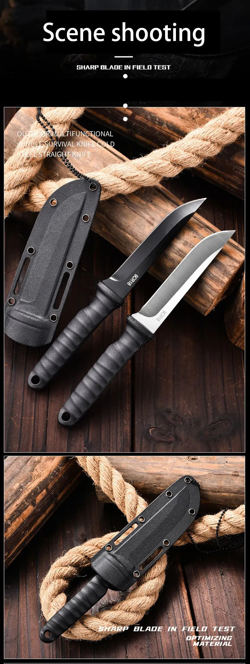 Outdoor pocket knife camping knife camping barbecue small straight knife k sheath survival knife carry portable fruit knife