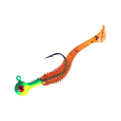 Hengjia 50pcs/Lot 4.5CM Small Soft Worm Swimbait T Tail Silicone Bait Wobbler Fishing Tackle for Carp Bass Pike