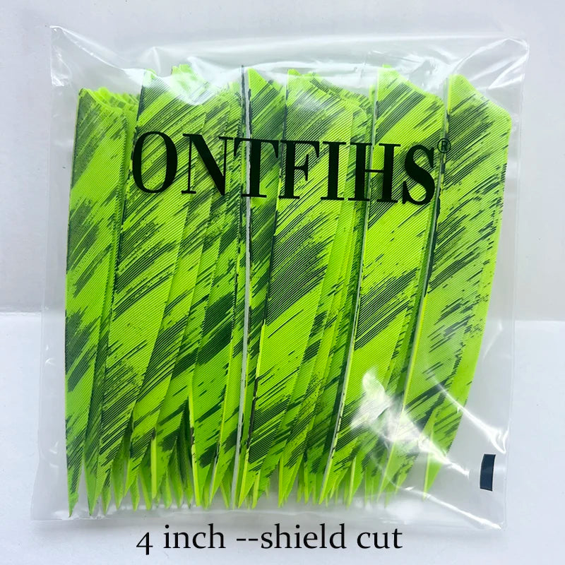 25 Pcs 4 Inch Hunting Arrow Feather Shield Cut Archery Real Turkey Cut Fetches Feathers for Arrows DIY