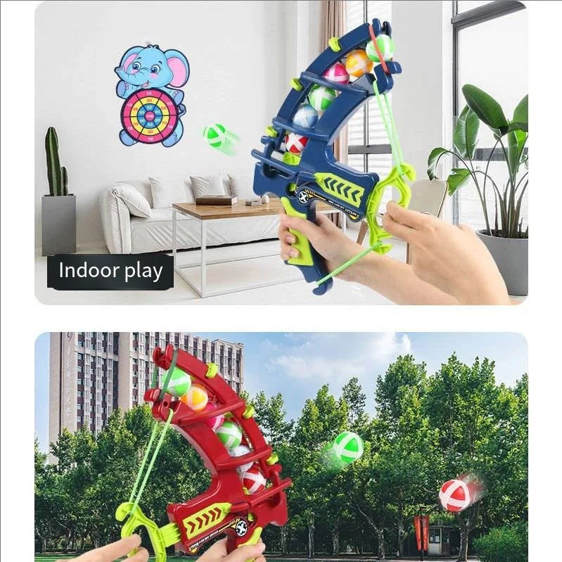 Children's catapult sticky ball bow target toy baby indoor suction cups parent-child interactive throwing shooting dart board gi