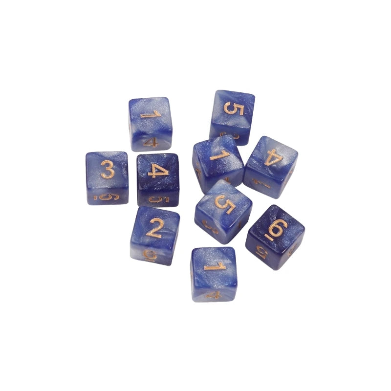 10pcs 15mm Multicolor Acrylic Cube dice set Six Sides Portable Table Games Toy