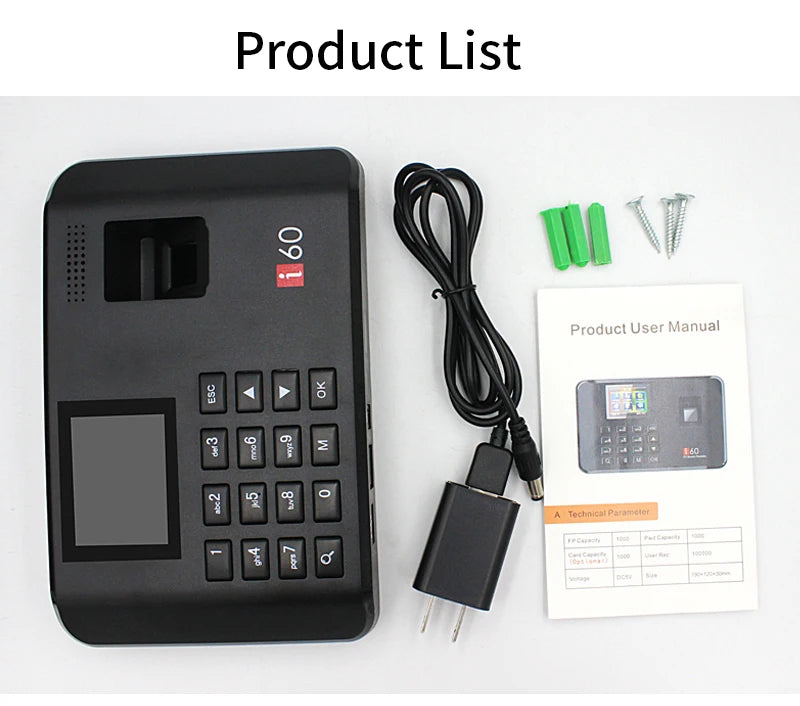 Biometric Attendance System USB Fingerprint Exit Record Recorder Reader Time Clock in Employees Date Machine Electronic Device