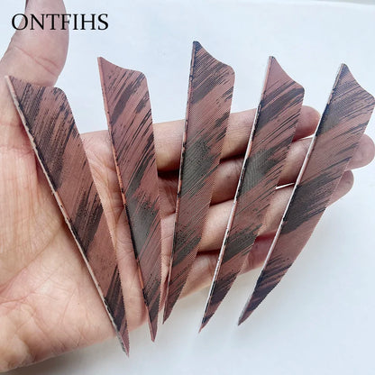 25 Pcs 4 Inch Hunting Arrow Feather Shield Cut Archery Real Turkey Cut Fetches Feathers for Arrows DIY