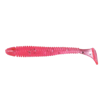 Hengjia 50pcs/Lot 4.5CM Small Soft Worm Swimbait T Tail Silicone Bait Wobbler Fishing Tackle for Carp Bass Pike