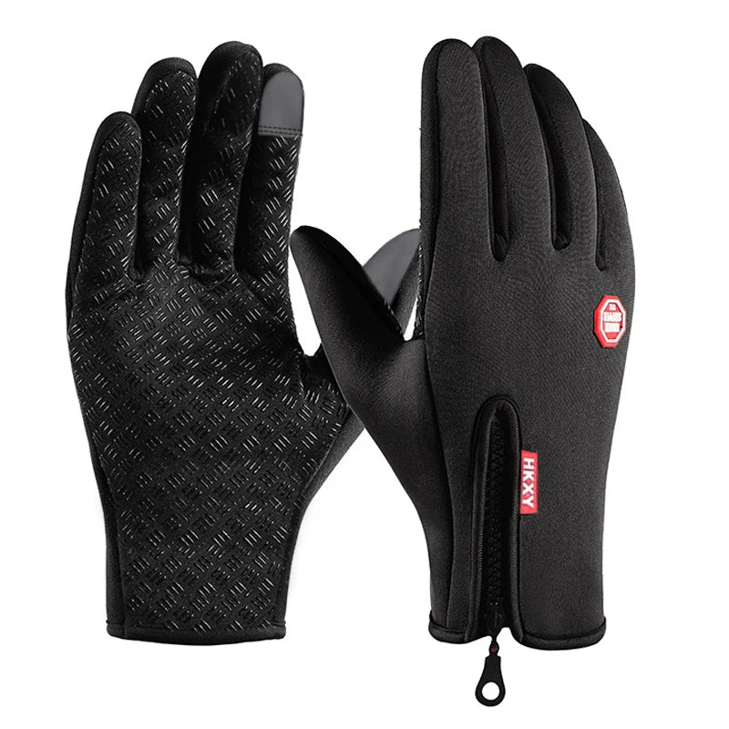 Guantes cálidos de invierno para hombres y mujeres, impermeables y agradables para la piel, con pantalla táctil, adecuados para ciclismo y esquí