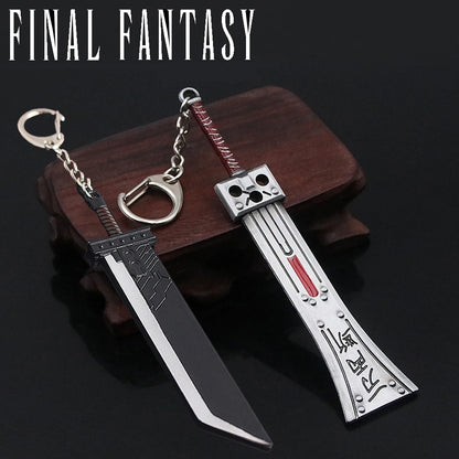 Game Final Fantasy 7 Cloud Buster Sword Keychain Remake Sword Zack Fair Weapon Metal Pendant Key Chain For Fans Cosplay Jewelry