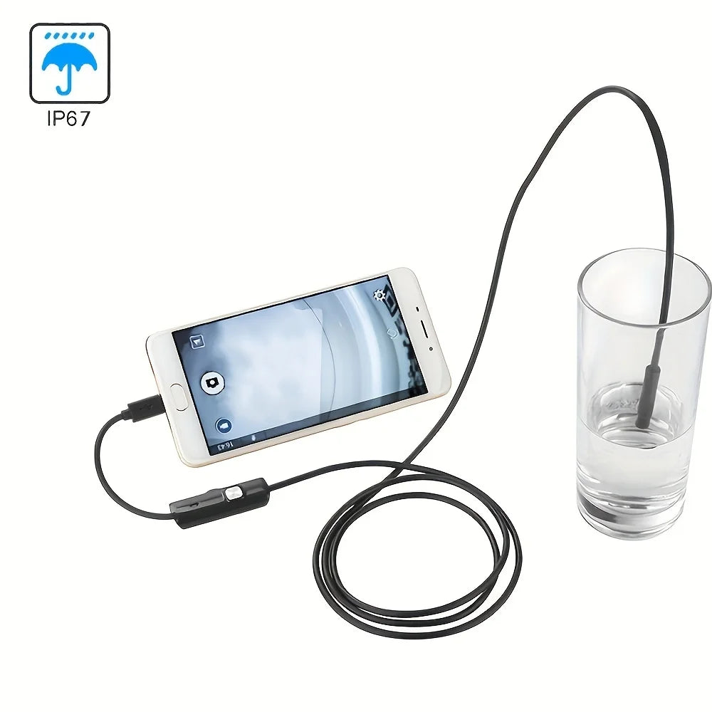 Sewer Industrial Endoscope Flexible Snake Mini Camera Automotive Borescope Piping Endoscopy Type C for Android 7mm Waterproof