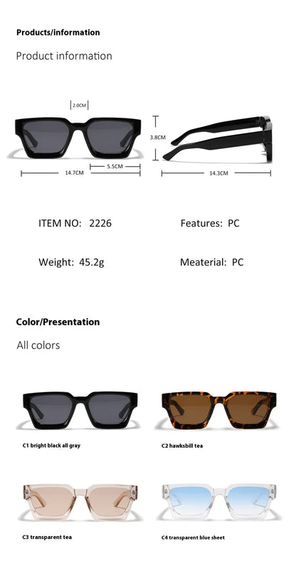 Narrow Glasses Rectangle Frame Personalized Trend Female Ins Style Versatile New Sunglasses Male