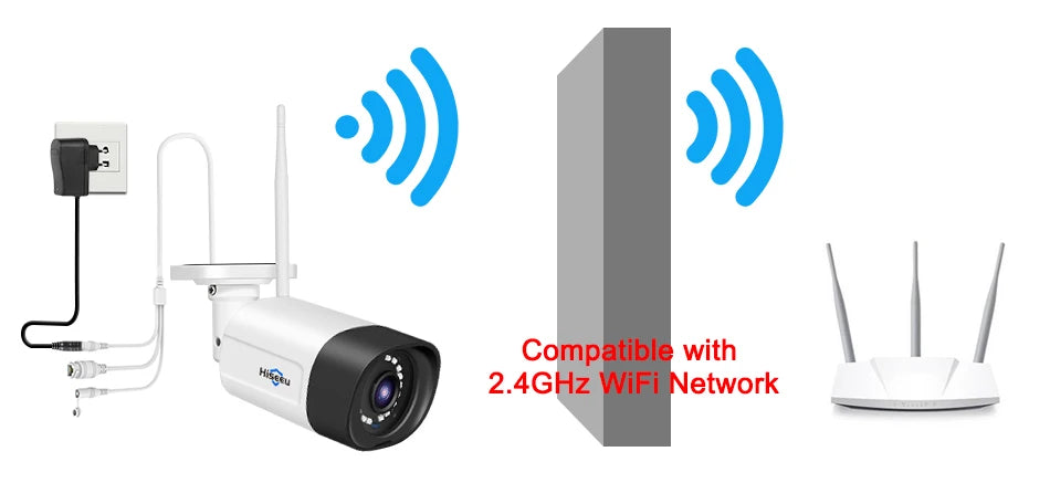 Cámara IP inalámbrica Hiseeu de 3 MP y 5 MP para exteriores, impermeable, CCTV, WiFi, cámara de seguridad P2P para sistema inalámbrico Eseecloud