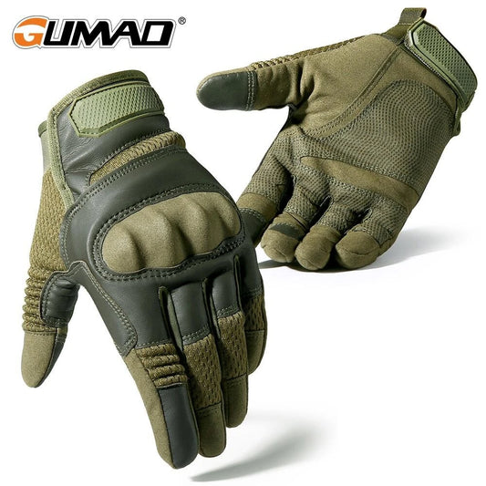 PU Leather Tactical Gloves Touch Screen Cycling Hard Shell Hiking Combat Hunting Airsoft Driving Bicycle Anti-slip Bike Mittens