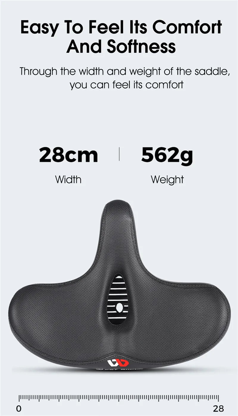 WEST BIKING Ergonomic Bicycle Saddle Long Distance Cycling Widen Thicken Cushion MTB Touring Bike Saddle Comfortable E-Bike Seat