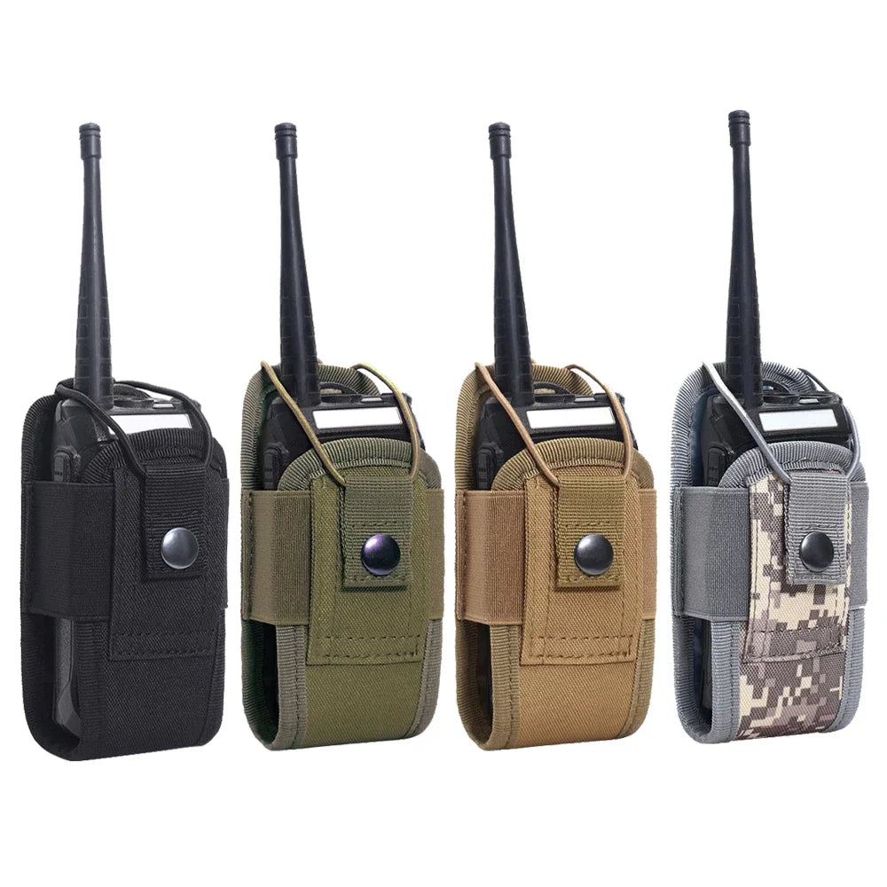 Bolsa táctica Molle 1000D para radio walkie-talkie, riñonera, bolsillo, funda portátil para interfono, bolsa de transporte para caza y acampada