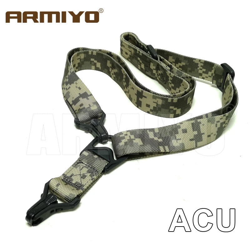 Armiyo Tactical Mission S3 2 Point Adjustable Shoulder Strap Gun Sling Nylon Belt Plastic Clip Mount Airsoft Hunting Accessories