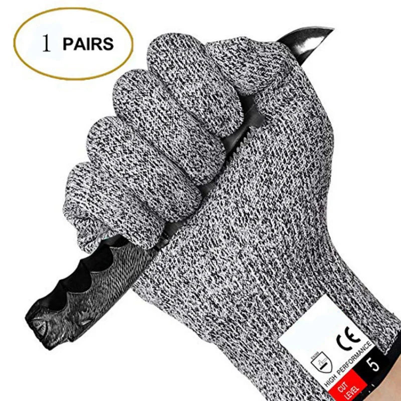 Grade 5 Cut Resistant Gloves Kitchen HPPE Scratch Resistant Glass Cutting Safety Protection for Gardeners