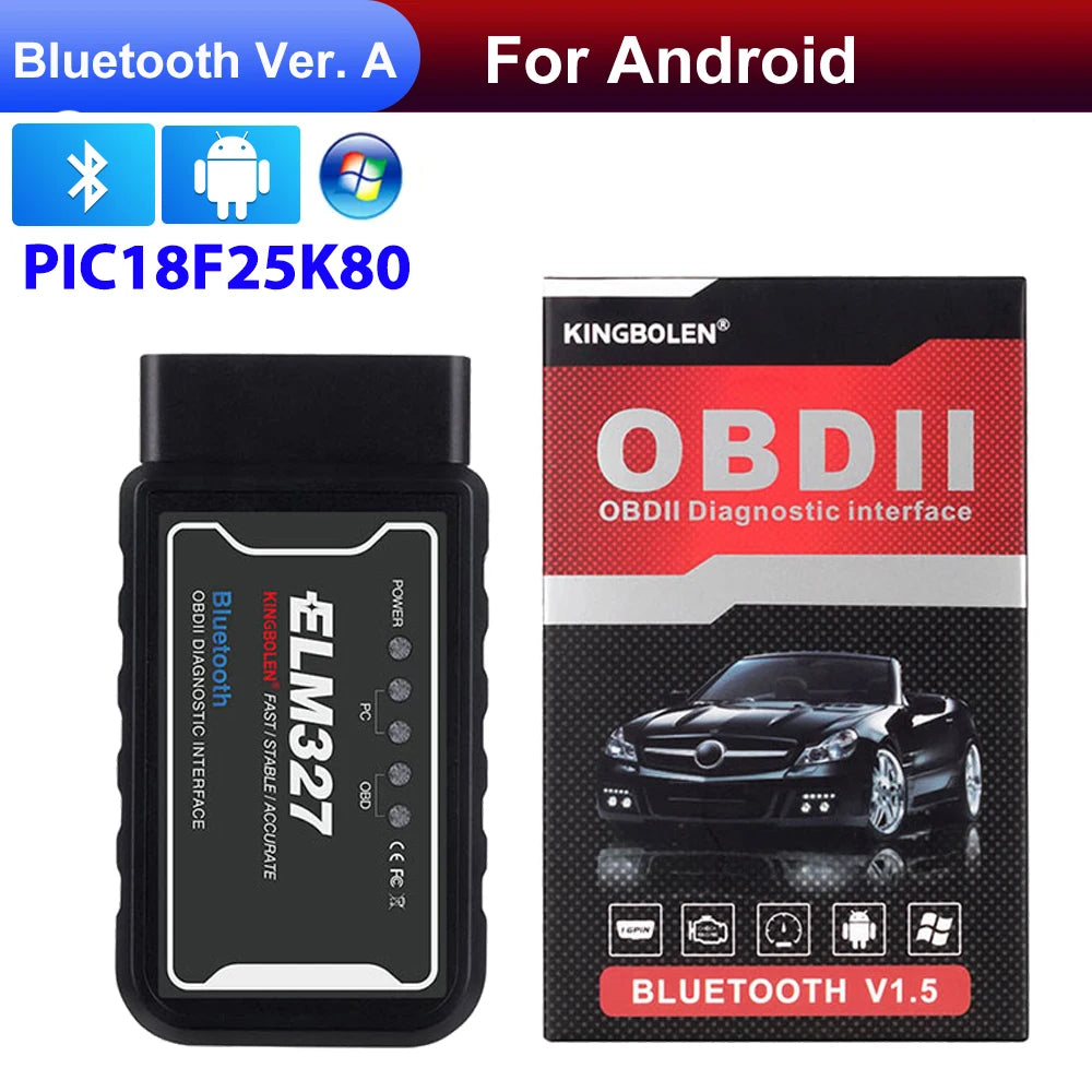 Lector de códigos de coche ELM327 V1.5 BT WiFi ELM 327 PIC18F25K80 Chip OBDII Herramienta de diagnóstico para iPhone/Android PK ICAR2 OBDSCAN Escáner