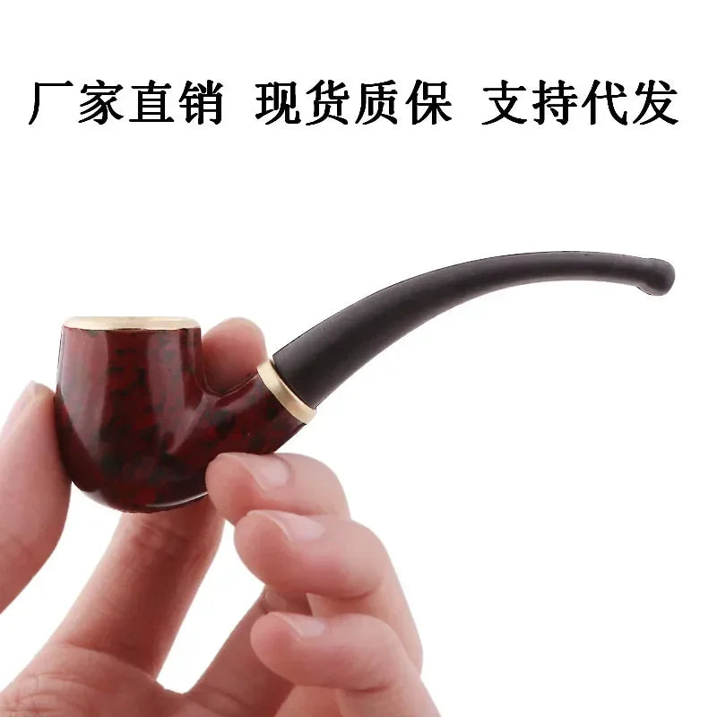 Detachable Wholesale Factory Direct Resin Wood Leopard Print Portable Washable Smoke Tobacco Smoking Pipes Accessories