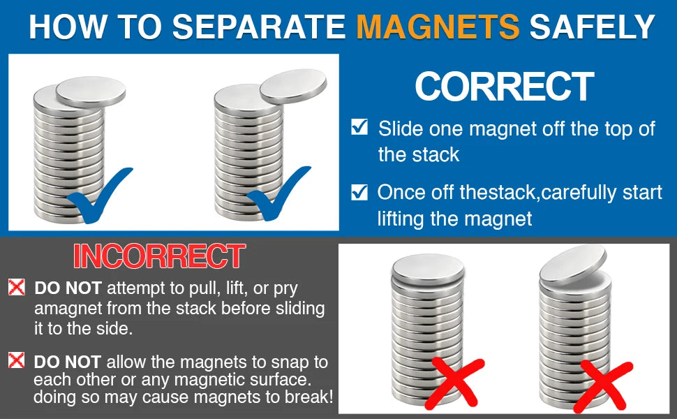 Super Strong Neodymium Disc Magnets Powerful Rare Earth Magnets for Fridge, DIY, Building, Scientific, Craft, and Office Magnets