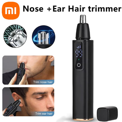 Xiaomi Electric Nose Ear Hair Trimmer Remover Fast Charging USB Type-C Charging Home LED Display Safety Face Cleaning Care Kit