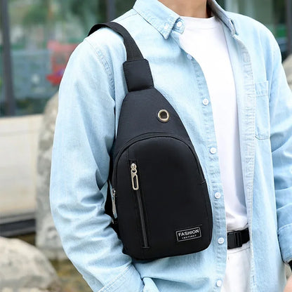 Bolso de pecho de nailon para hombre, multifuncional, informal, de tendencia de moda, bolso de hombro para deportes al aire libre, bolso cruzado versátil