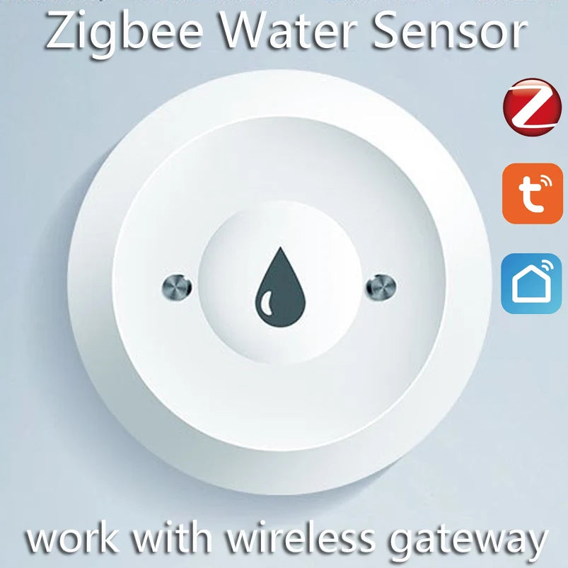 Sensor de inmersión de agua Zigbee Sensor de fugas Smart Life Aplicación de alarma de conexión de agua Detector de fugas de agua Tuya