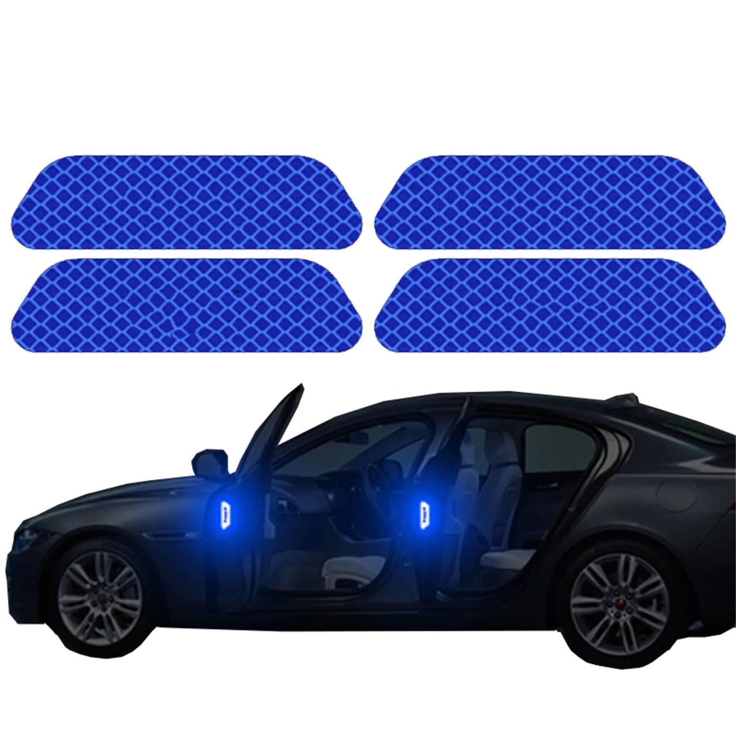 4 PCs Car Door Sticker Safety Opening Warning Reflector Tape Decal Auto Car Accessories Exterior Interior Reflector Sticker