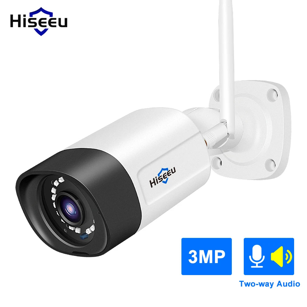 Cámara IP inalámbrica Hiseeu de 3 MP y 5 MP para exteriores, impermeable, CCTV, WiFi, cámara de seguridad P2P para sistema inalámbrico Eseecloud