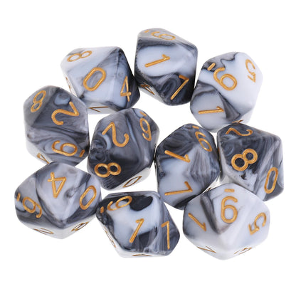 10 dados poliédricos de 10 caras D10 D8 para juegos de rol de 16 mm, dados familiares