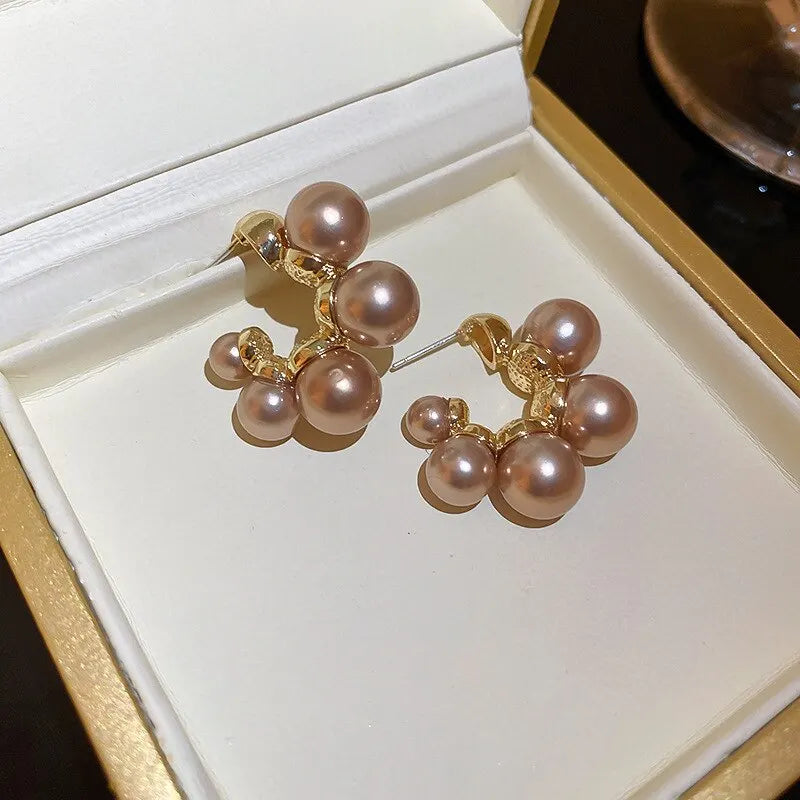 Pendientes de perlas de imitación para mujer 2023, pendientes de botón redondos de tendencia para bodas, fiestas, joyas elegantes, accesorios de moda