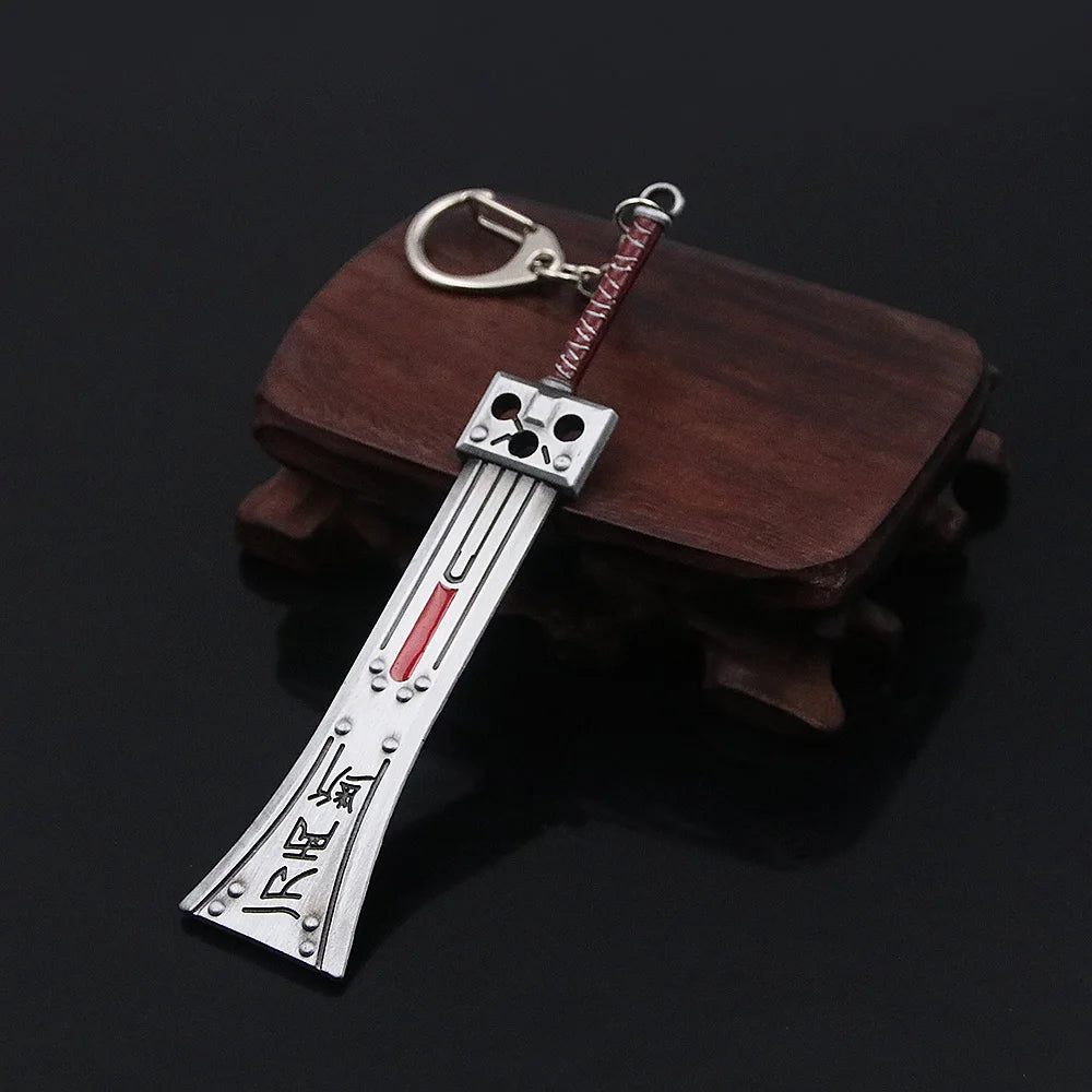 Game Final Fantasy 7 Cloud Buster Sword Keychain Remake Sword Zack Fair Weapon Metal Pendant Key Chain For Fans Cosplay Jewelry