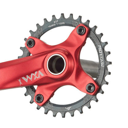 Bicycle Crank 104BCD Round Shape Narrow Wide 32T/34T/36T/38T MTB Chainring Bicycle Chainwheel Bike Circle Crankset Single Plate