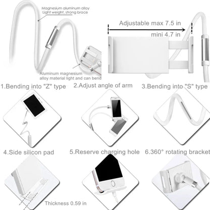 Flexible Long Arm Tablet Stand Holder for Bed Desk 5-11’’ Phone Tablet Support for Xiaomi Huawei Samsung Teclast IPad Tab Stand