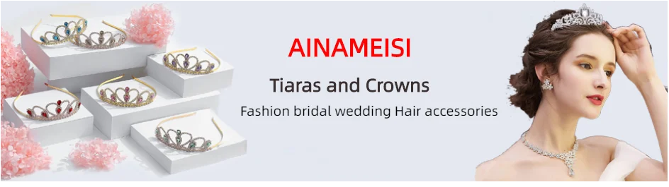 AINAMEISI Princess Crystal Tiaras and Crowns Headband Kid Girls Love Bridal Prom Crown Wedding Party Accessiories Hair Jewelry