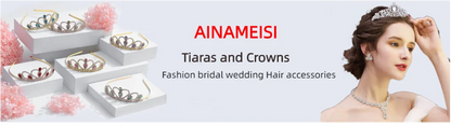 AINAMEISI Princess Crystal Tiaras and Crowns Headband Kid Girls Love Bridal Prom Crown Wedding Party Accessiories Hair Jewelry