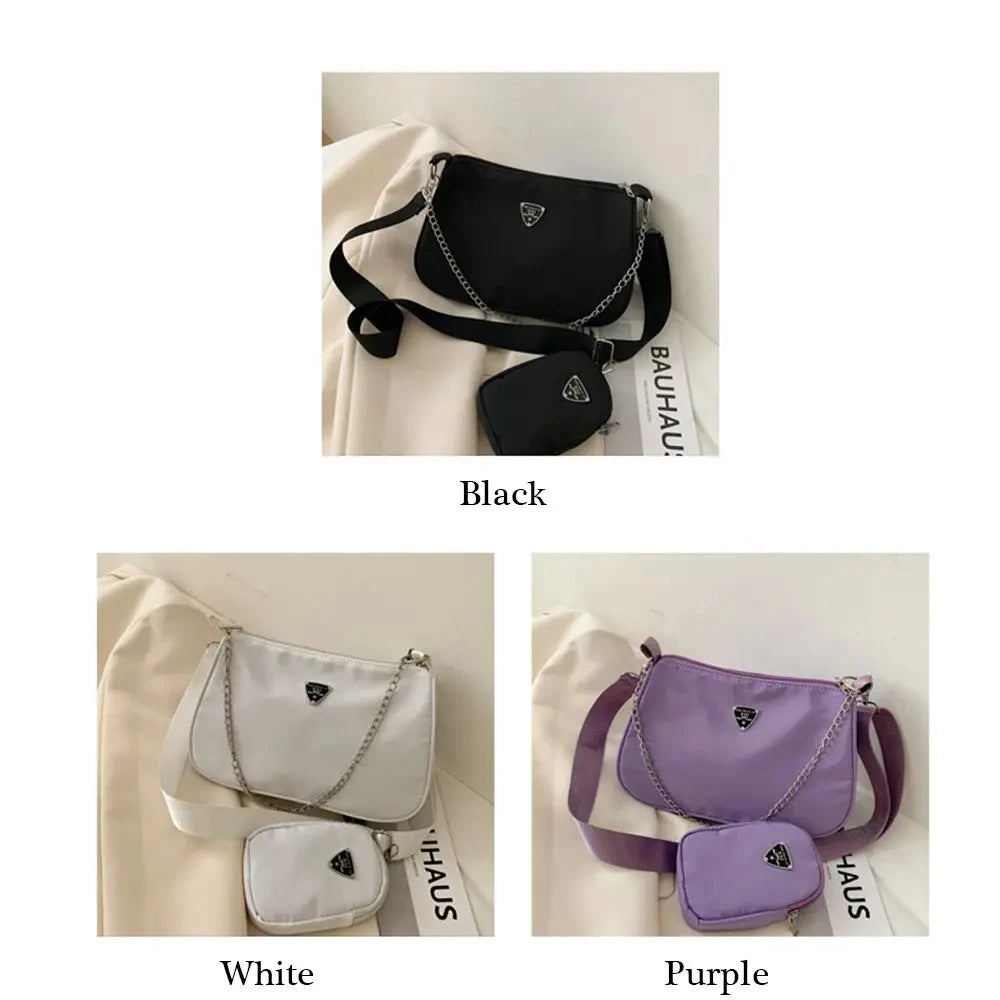 Conjunto de bolsos de mano casuales de moda para mujer, bolsos cruzados, bolsos de hombro, bolso bandolera 2 en 1, bolso de mano de tendencia para viajes y compras