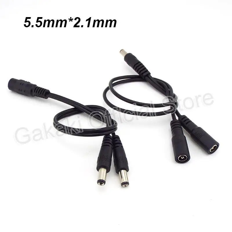 Female to Male Way Connector DC Plug Power Splitter Cable for CCTV LED Strip Light Power Supply Adapter 5.5mm*2.1mm