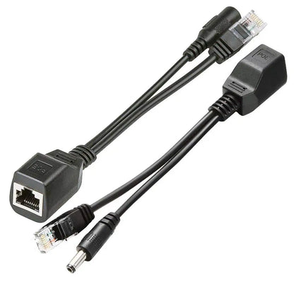 1 par de cables POE, cable adaptador pasivo de alimentación a través de Ethernet, divisor POE, módulo de fuente de alimentación de inyector RJ45 de 12-48 V para cámara IP