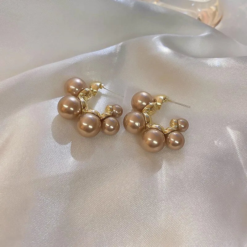 Pendientes de perlas de imitación para mujer 2023, pendientes de botón redondos de tendencia para bodas, fiestas, joyas elegantes, accesorios de moda