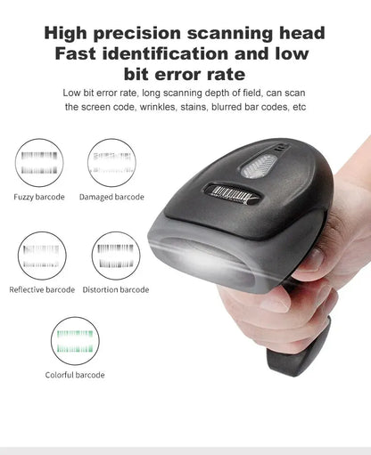 U20 1D/2D Supermarket Barcode Reader USB Wired Handheld Warehouse Bar Code QR Code Scanner CMOS Image High-speed Decoding