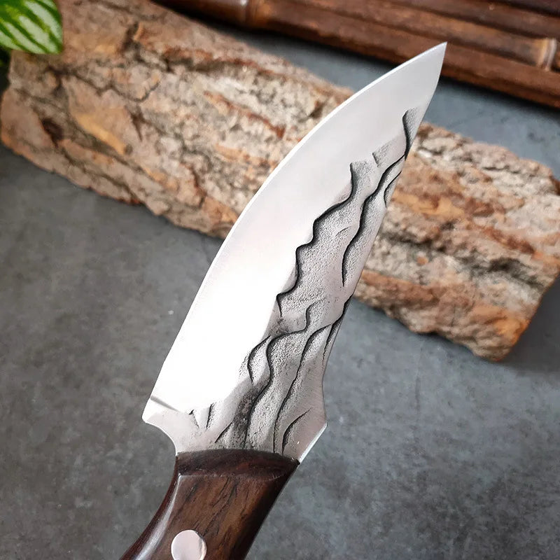 Afilador de huesos forjado a mano, mango de cuchillo para deshuesar, cuchillo pequeño para carne, afilado, duradero, práctico, cuchillo pequeño para cortar carne y fruta