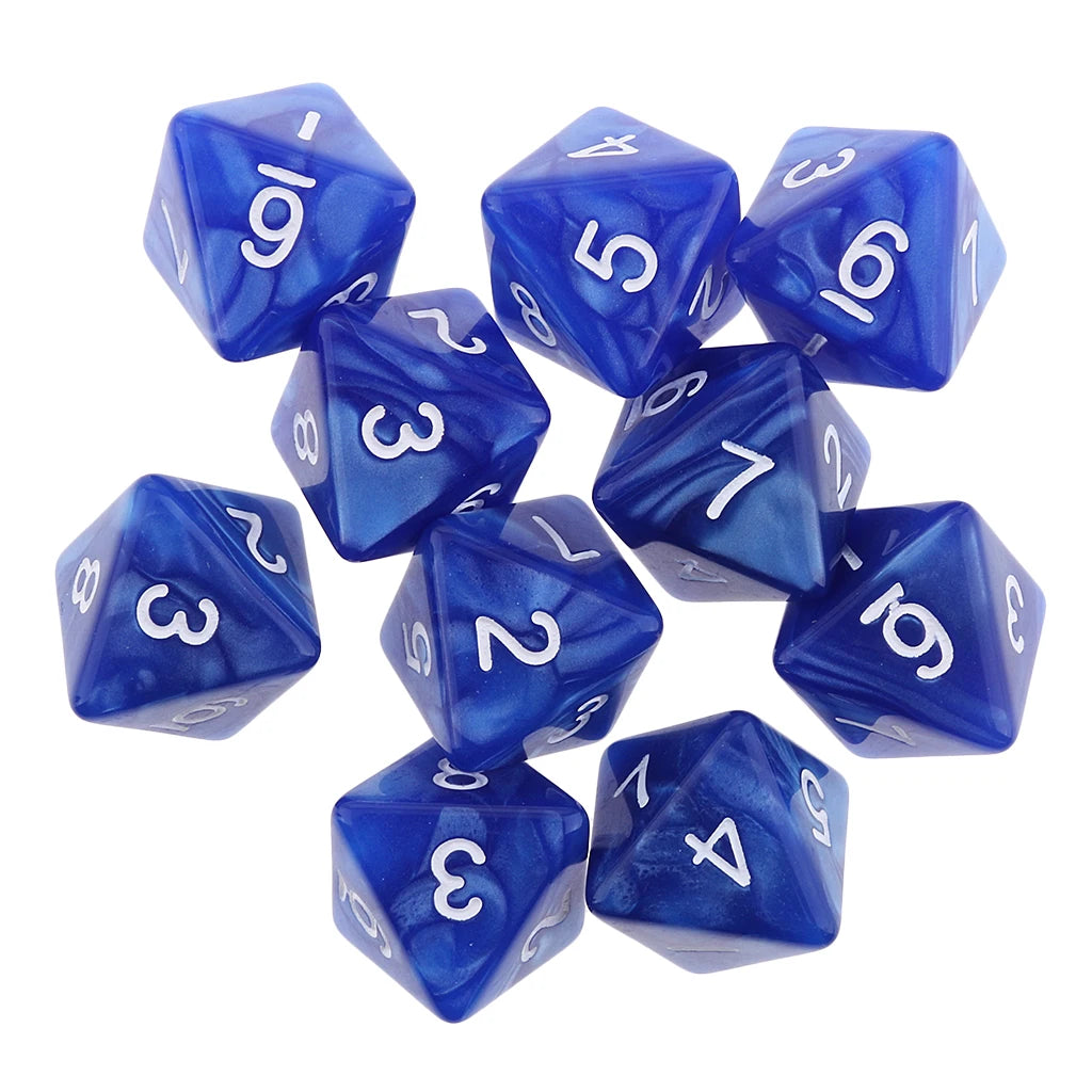 10pcs 10 Sided Dice D10 D8 Polyhedral Dice for  Games 16mm  RPG  Dice Family   Dice