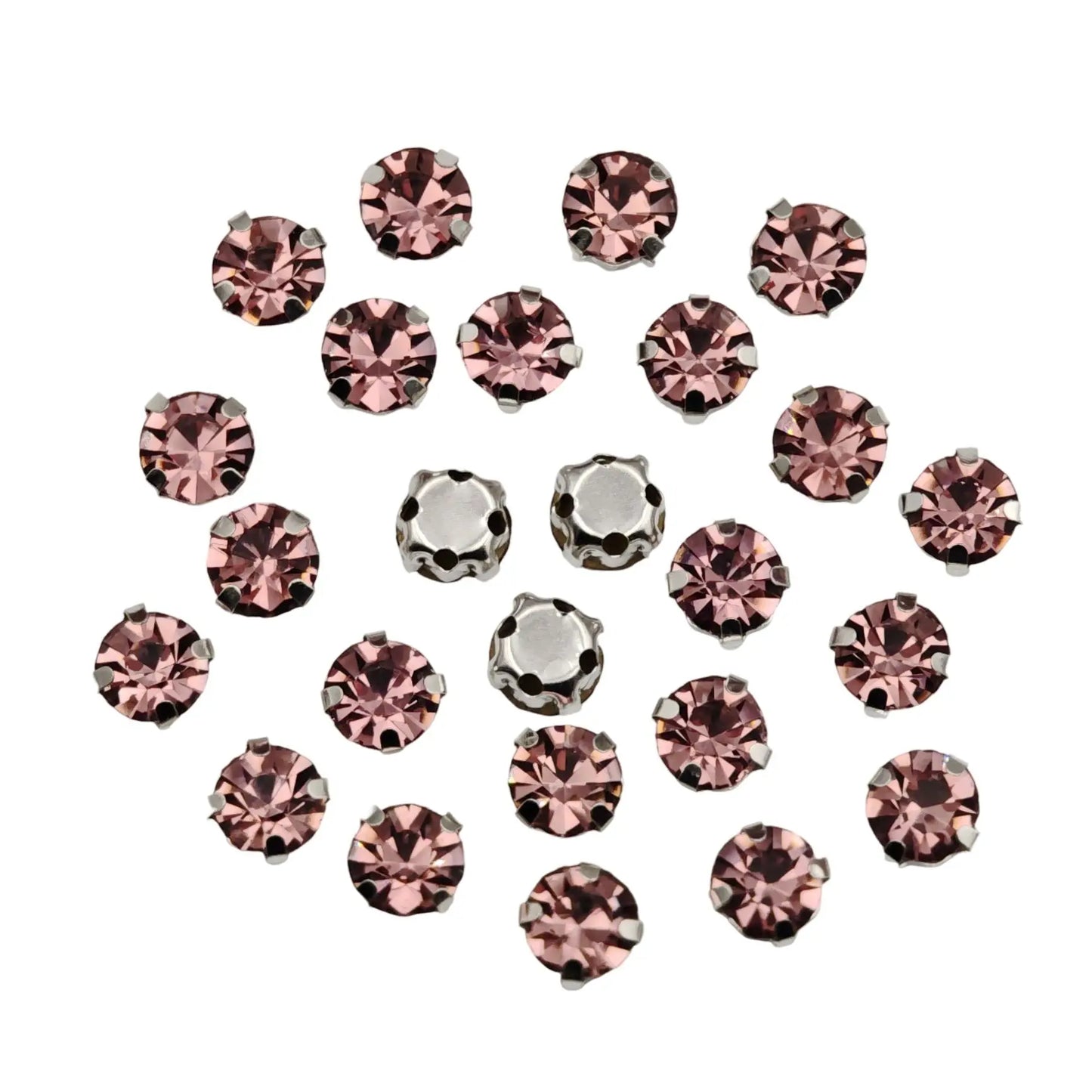 Glass Rhinestones! Round Shape With Claw Sew On Crystal Stone Strass Diamond Metal Base Buckle For Clothes Decorating