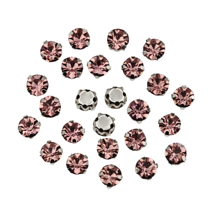 Glass Rhinestones! Round Shape With Claw Sew On Crystal Stone Strass Diamond Metal Base Buckle For Clothes Decorating