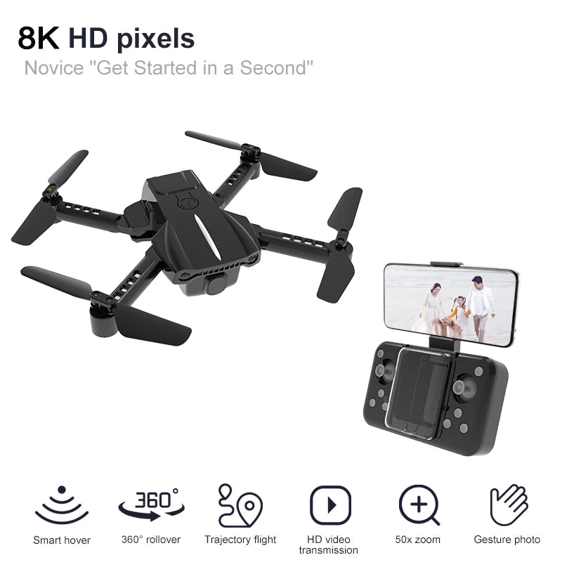 Xiaomi Mini K10 Drone 8K HD Cámara FPV RC Drones Profesional RTF Quadopter Drone plegable para evitar obstáculos WiFi Juguete de regalo 9000M