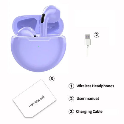 Original Air Pro 6 TWS Wireless Bluetooth Headset 5.3 Headphone Mini Earphone with Mic Charging Box for Xiaomi iPhone Earbuds