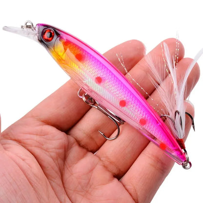 1PCS Laser Minnow Fishing Lure 11CM 13G pesca hooks fish wobbler tackle crankbait artificial japan hard bait swimbait