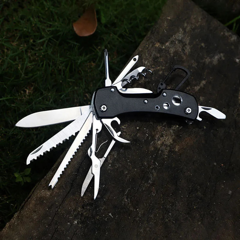 Outdoor Multitool Folding Swiss Knife Camp EDC Knife Portable Scissors Bottle Opener Military Fold Pocket Knife Protect Tool