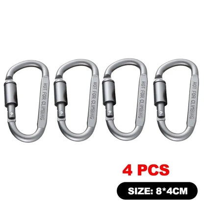 6pcs Carabiner Set For Key Camping Survival EDC Outdoor Keychain Clip Alloy Aluminum Tactical Caribiner Hook Karabiners