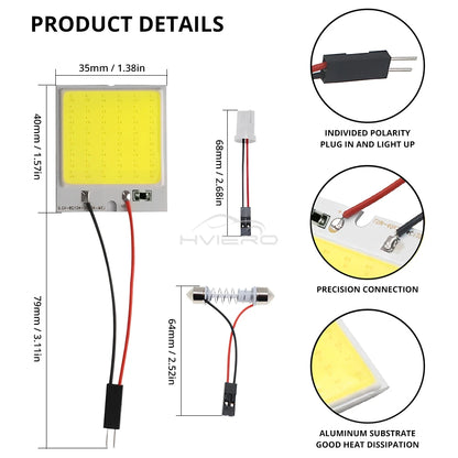 Bombillas LED blancas y rojas T10 W5w Cob 24SMD 36SMD 48SMD para panel de matrícula de coche, luces de lectura para interior de coche, luz de festón para maletero