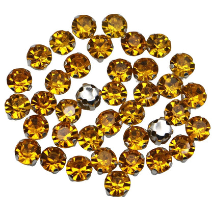 Glass Rhinestones! Round Shape With Claw Sew On Crystal Stone Strass Diamond Metal Base Buckle For Clothes Decorating